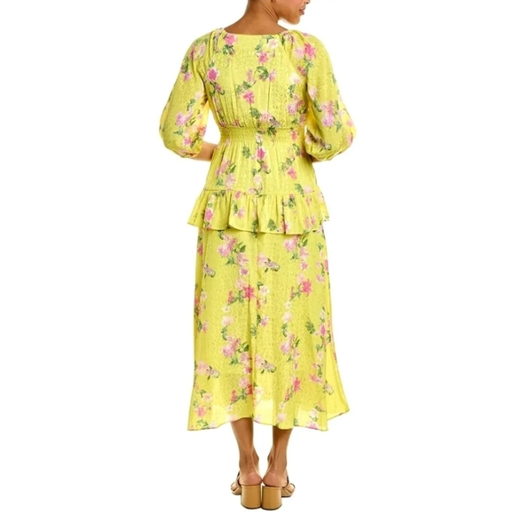 Taylor Yellow Floral Print V-Neck Maxi Dress - Picture 2 of 5